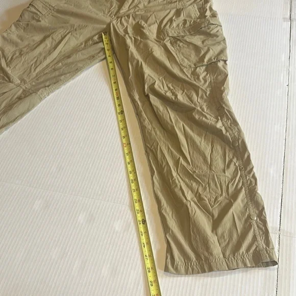 REI Relaxed Tan Cargo Pants with Relaxed Fit multiple pockets adjustable belt - Picture 2 of 14